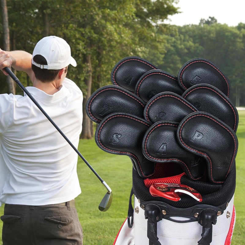 Craftsman Golf Magnetic Headcover Set for Golf Iron Headcovers Black