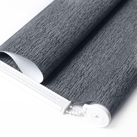 ALLBRIGHT Roller Shades for Windows, 100% Blackout Window Roller Blinds, UV Protection Fabric, Shades with Striped Jacquard, Roller Blind for Office and Home, Easy to Install, Dark Blue, 23" W x 72" H