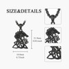 PROESS Celtic Knot Necklace 925 Sterling Silver Black Viking Wolf