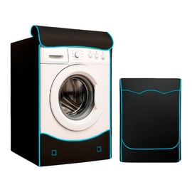 ELECTROHOGAR Washing Machine Cover Waterproof | Washing Machine Cover for Indoor and Outdoor Use | Washing Machine Cover with Double Zip, Rain and Sun Resistant, Full Protection