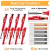 Hiboom 4 Pack Carpenter Pencils with 36 Refills (Red, Black,