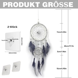 YGCQFH Dream Catcher Small Simple Dream Catcher Beads & Feathers, Bohemian Decoration Style Room, Craft Gifts for Girls, Cabins, Bedroom Decoration (Grey)