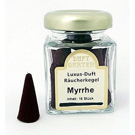 15 Myrrh Incense Cones in Glass
