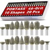 46 Grit 10 Shapes Diamond Grinding Bits Stone Glass Carving