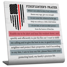 Police Officer’s Prayer Desk Sign, Thin Blue Line Flag Gift for Law Enforcement Courage Dedication Memorial Tribute First Responders Day Retirement Graduation Plaque TZ172