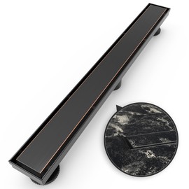 WEBANG 24 Inch Linear Shower Drain Rectangular Floor Drain with Accessories Reversible 2-in-1 Cover Tile Insert Grate Removable SUS304 Stainless Steel CUPC Certified Oil Rubbed Bronze