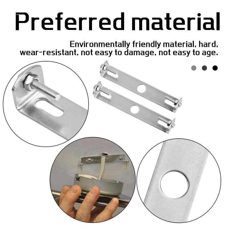 2 Set Light Fixture Mounting Bracket Plate Steel Crossbar,Ceiling Fixture