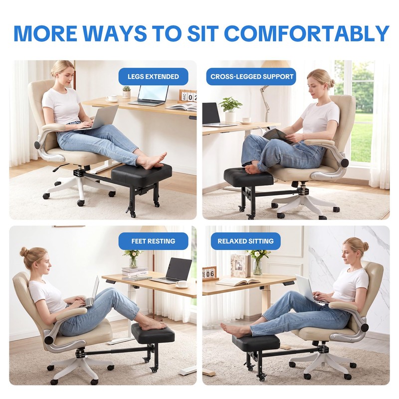 Office Chair Footrest Attachment, Adjustable Height & Distance