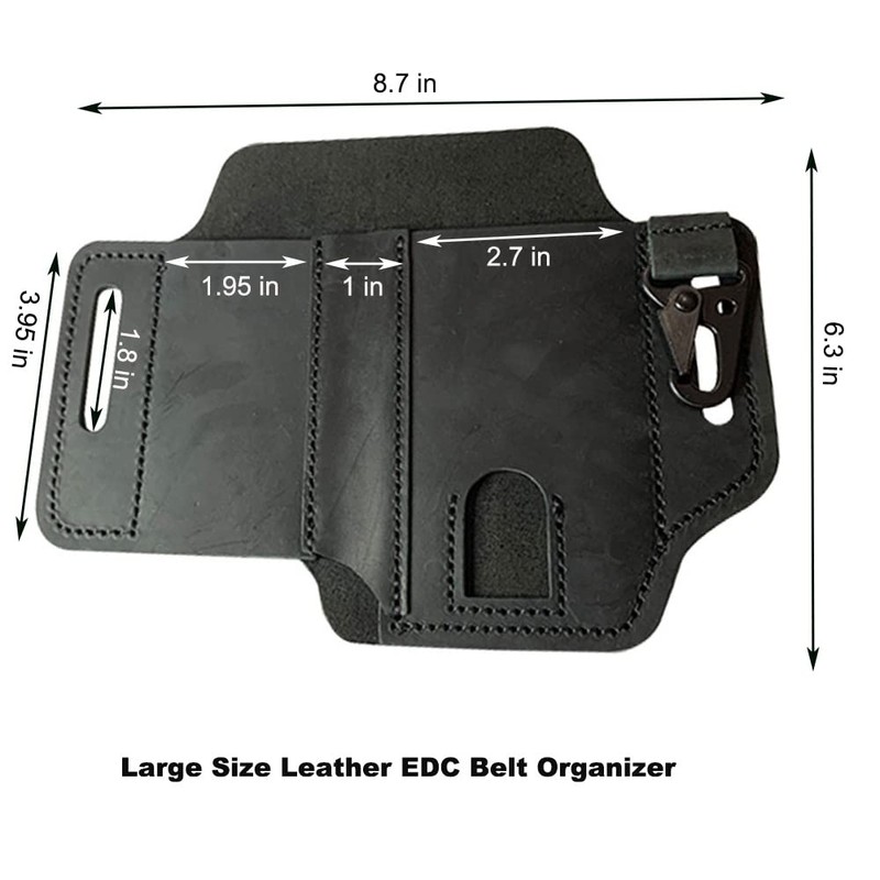 Leather EDC Belt Organizer for Men, Multitool Sheath for Belt,