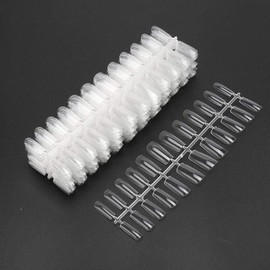 Puntas de uñas postizas, 504 piezas Puntas de uñas transparentes Uñas postizas artificiales en forma de bailarina Parche de uñas de cubierta completa Uñas postizas de manicura y arte de u(Claro)