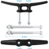 VEITHI Boat Cleats 8 inch (6 Pack),Electrophoretic Coated Black Boat