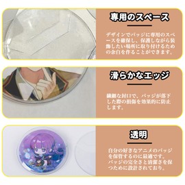 MAEXUS Can Badge Cover, Transparent, 2.2 inches (57 mm) Inner Use, Protective Cover, 50 Pieces, Round Shape, Collection, Display, Protects Can Badges, Storage, Pain Bag, Anime Goods, Made for