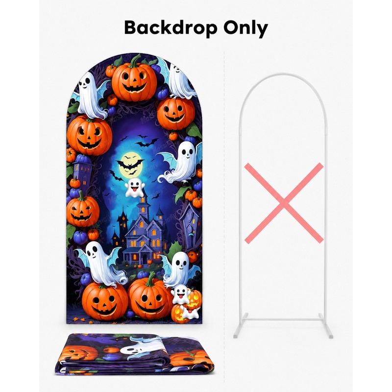 Halloween Photo Backdrop- Reusable Double-Sided Background for Parties and Events