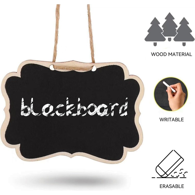 Pack of 20 Mini Blackboards Double-Sided Small Board for Hanging,
