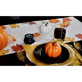 Yourtablecloth Table Runner 100% Cotton Table Runner Elegant Décor for Thanksgiving, Give Thanks, 14 x 72