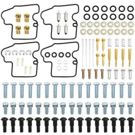 Anxingo 4 Pack Motorcycle Carburetor Repair Rebuild Kit, Replacement for Yamaha YZF R6 600 1999 2000 2001 2002