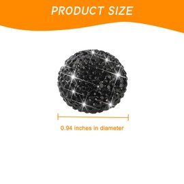 AUCELI 2PCS Bling Car License Plate Screw Caps, Rhinestone Crystal Diamond Rust Resistant Auto License Plate Frames Screw Cover, Vehicle Plate Bolt Fastener Kit, Universal for Car Motorcycle（Black）