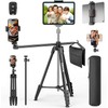 70" Phone Tripod & Selfie Stick, Horizontal Overhead Tripod, Extendable