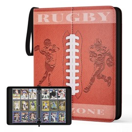 Kabinka 9 Pocket Football Card Binder, 900 Standard Cards Sports Card Binder with Zipper, Protective Trading Card Binder Collector Organizer for Football Sports Cards TCG (Classic)