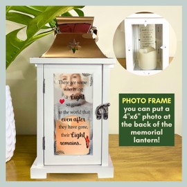 Memorial Lantern with Photo Frame, Sympathy Gifts for Loss of Loved One, Bereavement Gifts for Loss of Father, Memorial Gifts For Loss of Mom, In Memory of Loved One Gifts Cardinal Memorial Gift Ideas