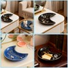 2 Pack 4 x 3.2 Inch Moon Trinket Tray, Ceramic