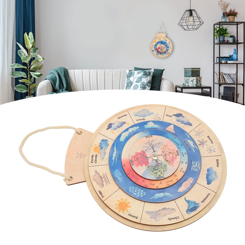 Kids Cognitive Calendar Clock Weather Cloud Seasons Temperature Early Learning