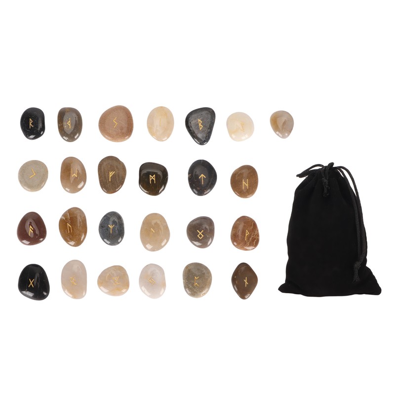 25pcs Rune Stones Set Good Luck Eliminate Negativity Lightweight Divination