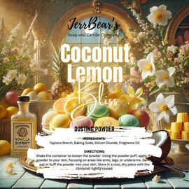 JerrBear’s Custom Body Dusting Powder - Scented - Gentle - Fine Powder Talc-Free Fragrance Moisture Cosmetic Skin Care:_Cotton Lemon Bliss