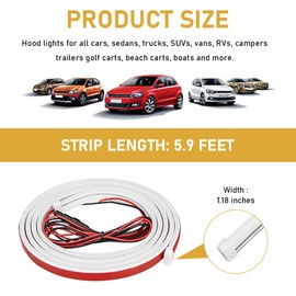 Gasedin Car Hood Light Strip, 71 Inches Flexible Automotive Engine LED Strip Dynamic Hood Light Strip, Waterproof Daytime Running Lights for Cars Trucks SUVs, Car Accessories (Blue)