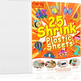 Gushu 25PCS Shrinky Dink Sheets,Shrink Plastic Sheets for Crafts,Shrinky Plastic for Crafts Kids DIY Jewelry Keychains Making,20x14.5cm
