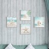 Beach Framed Wooden Wall Art: Ocean Artwork Set of 4