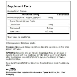 Swanson Policosanol 10 Milligrams 60 Capsules (4 Pack)