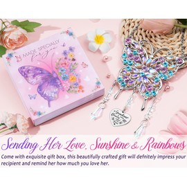 Christmas Grandma Gifts Nana Gifts for Grandma Granddaughter Grandchildren Grandkids, Best Grandma Birthday Gifts for Nana Gigi Grandmother New Grandma Gifts Butterfly Crystal Suncatcher Indoor Window