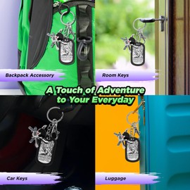 Weeb Keychains One Piece Keychain with Gift Box, One Piece Anime Merch with Wanted Poster, Jolly Roger & Straw Hat Charms, Keychain Accessories for Bag, Wallet, Car Key | Roronoa Zoro