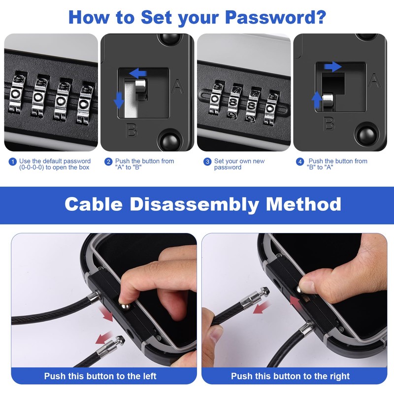 Hurinan Portable Safe with Code, Waterproof Anti-Theft, Travel Safe Combination
