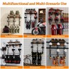 Motorcycle Helmet Rack with 6 J-hooks& 6 Clip Hooks –