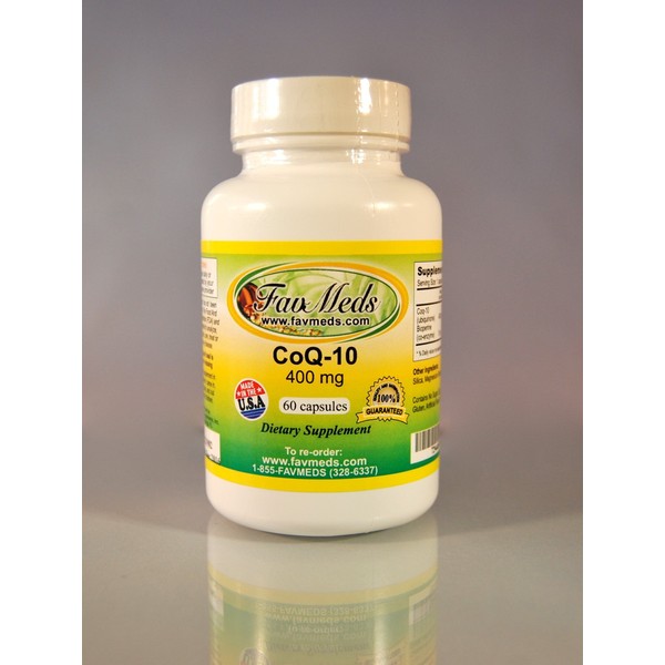 CoQ-10 Q-10 coq10 CO Q10 co-Enzyme 400mg - Various Sizes. Made in USA (1 Bottle - 60 Capsules)