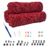 NAHUAA 3 x 100g Chenille Chunky Yarn Red Soft Velvet