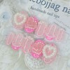 Pearl dot handmade nail tips - Oval L / 진주