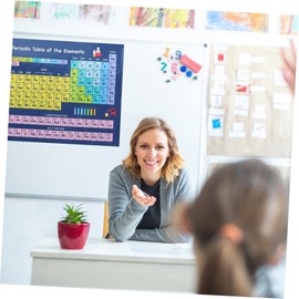 DOITOOL Chemistry Periodic Table Poster Educational Classroom Chart for Science Teachers Brightly Colored Elements with Symbol and Weight Decor for