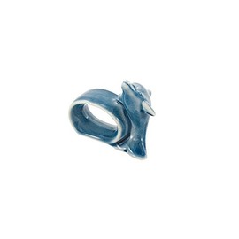 Sea-Club Napkin Ring Dolphin Maritime Decorative Stoneware Varnished Width 8 cm Blue