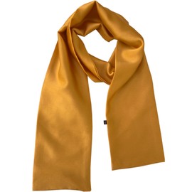 kcctoo 59” Long Silk Like Head Scarf Women's Fashion Square Neck Satin Scarfs for Bag Hair Scarves Gift 59 * 5.9”, Z3 Ginger Yellow 59" X 5.9", 59” x 5.9”/150 x 15cm