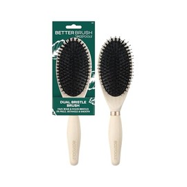 EcoTools Cepillo de pelo de doble cerda, jabalí sintético y nailon para desenredar suavizar y brillar, para todo tipo de cabello, cepillo de peinado d