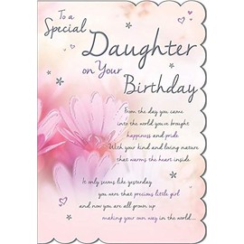 Piccadilly Greetings STUNNING TOP RANGE WONDERFULLY WORDED 5VERSE TO A SPECIAL DAUGHTER BIRTHDAY CARD,White,9 x 6 Inches