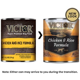 Victor Chicken & Rice Formula “Pate” Dog Food - Canned, 12/13.2 Oz. Cans