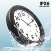 Caysie 12 Inch Sealed Indoor Outdoor Clock Waterproof, Silent Battery
