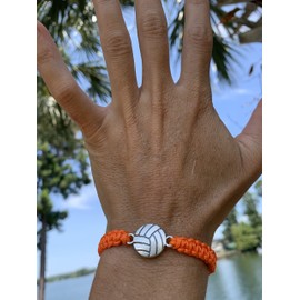 Sportybella Volleyball Charm Bracelet- Adjustable Bracelets with Volleyball Charm. Ideal Volleyball Gifts & Souvenir for Volleyball Players. Unisex Friendship Bracelet, Adjustable, Nylon, no gemstone