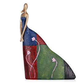 Abstrakte Kunst, weibliche Statuen und Skulpturen, moderne Wohnkultur-Statuen, bunte bemalte weibliche Figuren Ornamente für Wohnzimmer, Schlafzimmer, Zuhause, minimalistische Wohnkultur (A)