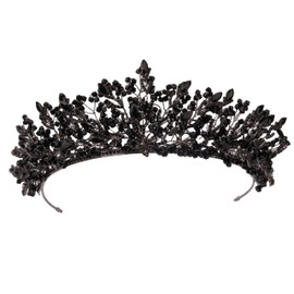 LIMELIA Black Elegance, Handcrafted Crystal Bridal Crown for Wedding Sophistication - Sparkling Tiara with Rhinestones