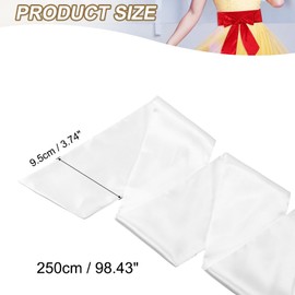 PATIKIL Satin Sash Belt, 1 Pcs Wedding Party Bridal Blank Satin Waist Belts Prom Accessory for Graduation Birthday Decoration DIY Accessory Homecoming, White